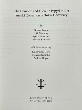 The Demotic and Hieratic Papyri in the Suzuki Collection of Tokai University