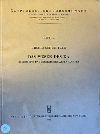 Item #M9062b Das Wesen des Ka im Diesseits und Jenseits der alten &Auml;gypter. SCHWEITZER Ursula[newline]M9062b-00.jpeg