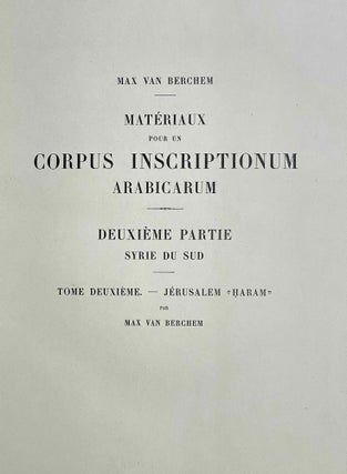 Matériaux pour un Corpus inscriptionum Arabicarum. Syrie du Sud. Tome II: Jerusalem "Haram", fasc. 1-2 (complete in itself)[newline]M9064-11.jpeg