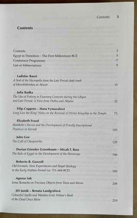 Egypt in transition. Social and religious development of Egypt in the first millennium BCE. Proceedings of an international conference: Prague, September 1-4, 2009.[newline]M9082a-02.jpeg