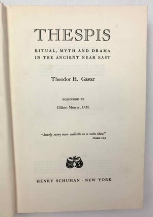 Thespis. Ritual, Myth, and Drama in the Ancient Near East.[newline]M9130-03.jpeg