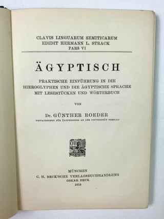 &Auml;gyptisch. Praktische Einf&uuml;hrung in die Hieroglyphen und die &auml;gyptische Sprache mit Lesest&uuml;cken und W&ouml;rterbuch.