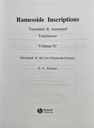 Ramesside inscriptions. Translated and annotated. Translations. Vol. IV: Merenptah and the Late Nineteenth Dynasty[newline]M9145-02.jpeg