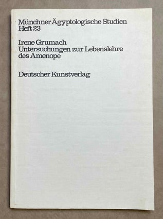 Item #M9148 Untersuchungen zur Lebenslehre des Amenope. GRUMACH Irene[newline]M9148-00.jpeg
