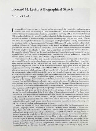 Egypt and beyond. Essays presented to Leonard H. Lesko upon his Retirement from the Wilbour Chair of Egyptology at Brown University, June 2005.[newline]M9155-06.jpeg