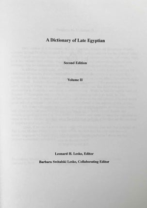 A Dictionary of Late Egyptian. Vol. I & II (2nd edition, complete set)[newline]M9157-11.jpeg
