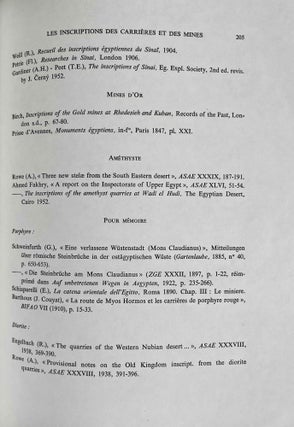 Les inscriptions des carrières et des mines