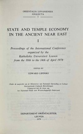 State and temple economy in the ancient Near East. Proceedings of the International Conference organized by the Katholieke Universiteit of Leuven from the 10th to the 14th of April 1978. Volumes I & II (complete set)[newline]M9160a-02.jpeg