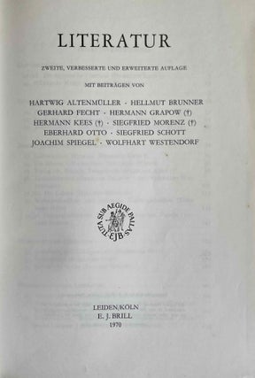Handbuch der Orientalistik, Erster Band. 2. Abschnitt: Literatur.[newline]M9164-02.jpeg
