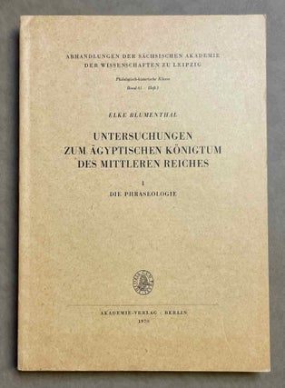 Item #M9168 Untersuchungen zum ägyptischen Königtum des Mittleren Reiches. I [all published]:...[newline]M9168-00.jpeg