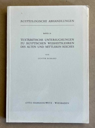 Item #M9171 Textkritische Untersuchungen zu ägyptischen Weisheitslehren des alten und mittleren...[newline]M9171-00.jpeg