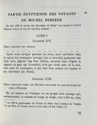 Voyages en Egypte de Michael Heberer von Bretten. 1585-1586.