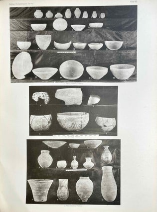 The archaeological survey of Nubia. Report for 1907-1908. Vol. I,1: Archaeological Report, by George A. Reisner. Vol. I,2: Plates and plans accompanying volume I. Volume II,1: Report on the human remains, by G. Elliot Smith and F. Wood Jones. Vol. II,2: Plates accompanying volume II. Vol. III,1: Report for 1908-1909. Vol. I, part I: Report on the work of the season 1908-1909; part II: Catalogue of graves and their contents, by C.M. Firth. Vol. III,2: Plates and plans accompanying volume I. Vol. IV: Report for 1909-1910, by C.M. Firth. Vol. V: Report for 1910-1911, by C.M. Firth. (complete set)[newline]M9178-31.jpeg