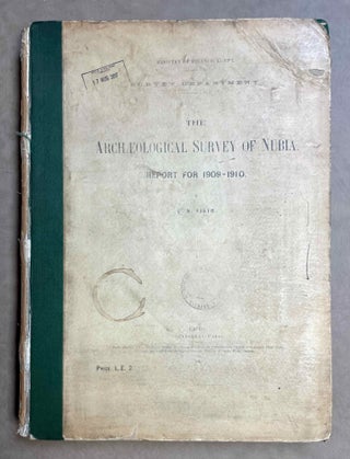 The archaeological survey of Nubia. Report for 1907-1908. Vol. I,1: Archaeological Report, by George A. Reisner. Vol. I,2: Plates and plans accompanying volume I. Volume II,1: Report on the human remains, by G. Elliot Smith and F. Wood Jones. Vol. II,2: Plates accompanying volume II. Vol. III,1: Report for 1908-1909. Vol. I, part I: Report on the work of the season 1908-1909; part II: Catalogue of graves and their contents, by C.M. Firth. Vol. III,2: Plates and plans accompanying volume I. Vol. IV: Report for 1909-1910, by C.M. Firth. Vol. V: Report for 1910-1911, by C.M. Firth. (complete set)[newline]M9178-70.jpeg