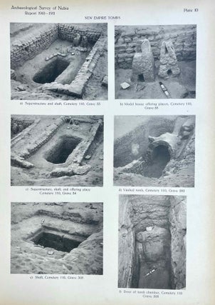 The archaeological survey of Nubia. Report for 1907-1908. Vol. I,1: Archaeological Report, by George A. Reisner. Vol. I,2: Plates and plans accompanying volume I. Volume II,1: Report on the human remains, by G. Elliot Smith and F. Wood Jones. Vol. II,2: Plates accompanying volume II. Vol. III,1: Report for 1908-1909. Vol. I, part I: Report on the work of the season 1908-1909; part II: Catalogue of graves and their contents, by C.M. Firth. Vol. III,2: Plates and plans accompanying volume I. Vol. IV: Report for 1909-1910, by C.M. Firth. Vol. V: Report for 1910-1911, by C.M. Firth. (complete set)[newline]M9178-88.jpeg