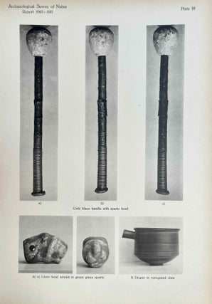 The archaeological survey of Nubia. Report for 1907-1908. Vol. I,1: Archaeological Report, by George A. Reisner. Vol. I,2: Plates and plans accompanying volume I. Volume II,1: Report on the human remains, by G. Elliot Smith and F. Wood Jones. Vol. II,2: Plates accompanying volume II. Vol. III,1: Report for 1908-1909. Vol. I, part I: Report on the work of the season 1908-1909; part II: Catalogue of graves and their contents, by C.M. Firth. Vol. III,2: Plates and plans accompanying volume I. Vol. IV: Report for 1909-1910, by C.M. Firth. Vol. V: Report for 1910-1911, by C.M. Firth. (complete set)[newline]M9178-90.jpeg