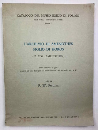 Item #M9194 L'Archivio di Amenothes figlio di Horos (P. Tor. Amenothes). Testi demotici e greci...[newline]M9194-00.jpeg