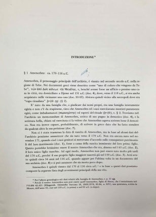 L'Archivio di Amenothes figlio di Horos (P. Tor. Amenothes). Testi demotici e greci relativi ad una famiglia di imbalsamatori del secondo sec. a. C.
