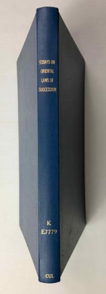 Item #M9202 Essays on oriental laws of succession. Symposium on Oriental Laws of Succession...