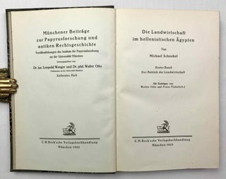 Die Landwirtschaft im hellenistischen Ägypten. 1: Der Betrieb der Landwirtschaft (all published)