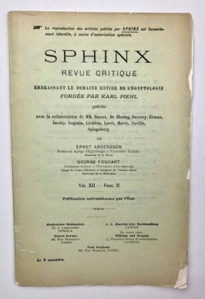 Sphinx (Revue critique embrassant le domaine entier de l'Egyptologie)[newline]M9205-04.jpeg