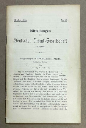 Item #M9210 Ausgrabungen in Tell el-Amarna 1912/13. Vorläufiger Bericht. BORCHARDT Ludwig
