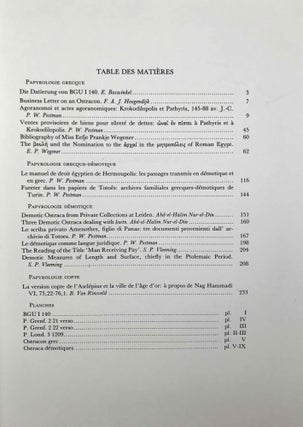 Textes et études de papyrologie grecque, démotique et copte