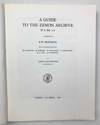 A Guide to the Zenon Archive. A. Chapters I-X: Lists and Surveys. B. Chapters XI-XXI: Indexes and Maps (complete set)[newline]M9229-02.jpeg