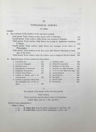 A Guide to the Zenon Archive. A. Chapters I-X: Lists and Surveys. B. Chapters XI-XXI: Indexes and Maps (complete set)
