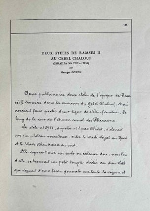 Deux stèles de Ramsès II au Gebel Chalouf (Ismaïlia Nos 2757 et 2758)