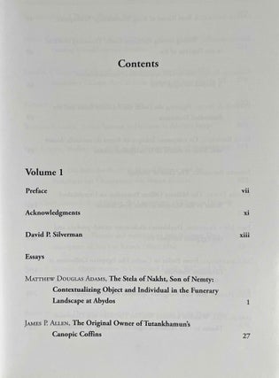 Millions of jubilees. Studies in honor of David P. Silverman. Vol. 1 & 2 (complete set)[newline]M9257a-03.jpeg