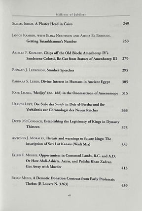 Millions of jubilees. Studies in honor of David P. Silverman. Vol. 1 & 2 (complete set)[newline]M9257a-05.jpeg