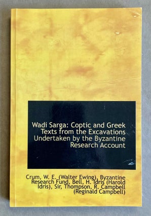 Item #M9269 Wadi Sarga. Coptic and Greek texts. CRUM Walter Ewing - BELL H. Idris[newline]M9269-00.jpeg