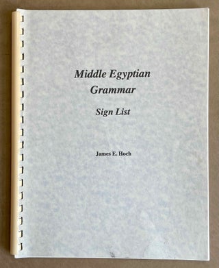 Item #M9282 Middle Egyptian grammar. Sign list. HOCH James E[newline]M9282-00.jpeg