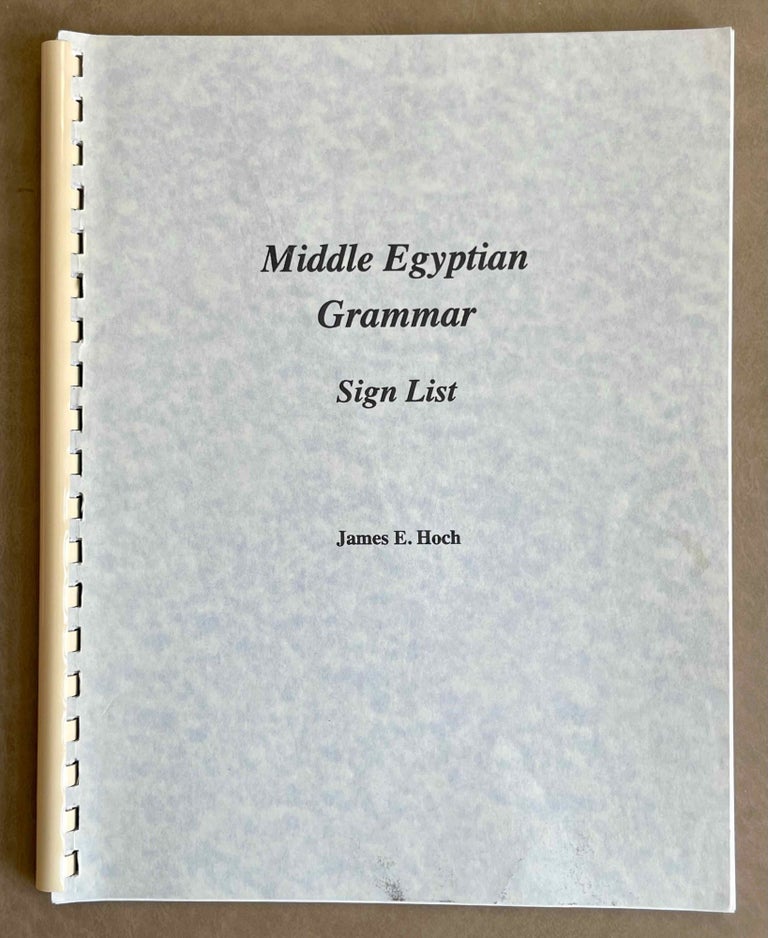 Item #M9282 Middle Egyptian grammar. Sign list. HOCH James E.[newline]M9282-00.jpeg