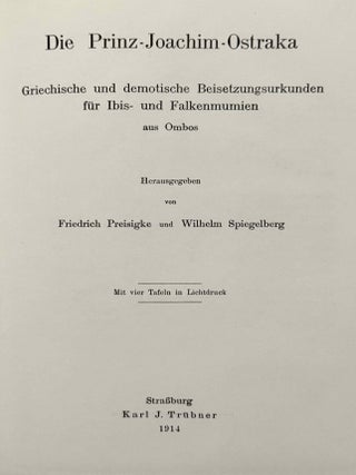 Die Prinz-Joachim-Ostraka. Griechische und demotische Beisetzungsurkunden f&uuml;r Ibis- und Falkenmumien aus Ombos.[newline]M9294a-01.jpeg