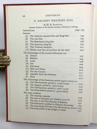 The Cambridge Ancient History. Vol. I,1: Prolegomena and Prehistory. Vol. I,2: Early history of the Middle East. Vol. II,1: The Middle East and the Aegean Region c. 1800-1380 B.C. Vol. II,2: History of the Middle East and the Aegean Region (1380-1000 B.C.). 4 volumes.[newline]M9299-07.jpeg
