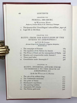 The Cambridge Ancient History. Vol. I,1: Prolegomena and Prehistory. Vol. I,2: Early history of the Middle East. Vol. II,1: The Middle East and the Aegean Region c. 1800-1380 B.C. Vol. II,2: History of the Middle East and the Aegean Region (1380-1000 B.C.). 4 volumes.[newline]M9299-45.jpeg
