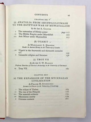 The Cambridge Ancient History. Vol. I,1: Prolegomena and Prehistory. Vol. I,2: Early history of the Middle East. Vol. II,1: The Middle East and the Aegean Region c. 1800-1380 B.C. Vol. II,2: History of the Middle East and the Aegean Region (1380-1000 B.C.). 4 volumes.[newline]M9299-61.jpeg