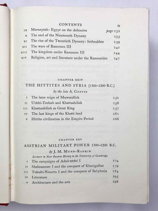 The Cambridge Ancient History. Vol. I,1: Prolegomena and Prehistory. Vol. I,2: Early history of the Middle East. Vol. II,1: The Middle East and the Aegean Region c. 1800-1380 B.C. Vol. II,2: History of the Middle East and the Aegean Region (1380-1000 B.C.). 4 volumes.[newline]M9299-63.jpeg