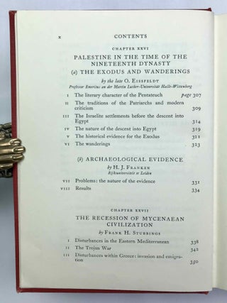 The Cambridge Ancient History. Vol. I,1: Prolegomena and Prehistory. Vol. I,2: Early history of the Middle East. Vol. II,1: The Middle East and the Aegean Region c. 1800-1380 B.C. Vol. II,2: History of the Middle East and the Aegean Region (1380-1000 B.C.). 4 volumes.[newline]M9299-64.jpeg