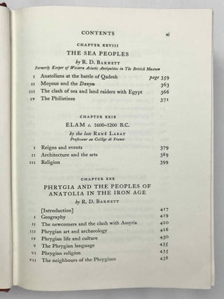 The Cambridge Ancient History. Vol. I,1: Prolegomena and Prehistory. Vol. I,2: Early history of the Middle East. Vol. II,1: The Middle East and the Aegean Region c. 1800-1380 B.C. Vol. II,2: History of the Middle East and the Aegean Region (1380-1000 B.C.). 4 volumes.[newline]M9299-65.jpeg