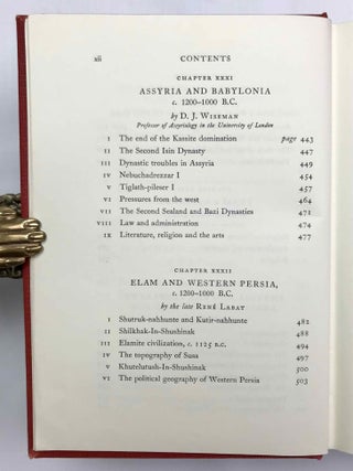 The Cambridge Ancient History. Vol. I,1: Prolegomena and Prehistory. Vol. I,2: Early history of the Middle East. Vol. II,1: The Middle East and the Aegean Region c. 1800-1380 B.C. Vol. II,2: History of the Middle East and the Aegean Region (1380-1000 B.C.). 4 volumes.[newline]M9299-66.jpeg