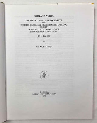 Ostraka Varia. Tax receipts and legal documents on Demotic, Greek and Greek-Demotic ostraka, chiefly of the early Ptolemaic period, from various collections.[newline]M9315-02.jpeg