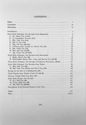 Ostraka Varia. Tax receipts and legal documents on Demotic, Greek and Greek-Demotic ostraka, chiefly of the early Ptolemaic period, from various collections.