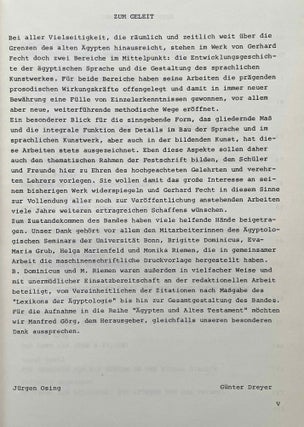 Form und Mass. Beiträge zur Literatur, Sprache und Kunst des alten Ägypten. Festschrift für Gerhard Fecht zum 65. Geburtstag am 06. Februar 1987.