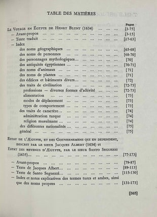 Voyages en Egypte des années 1634, 1635 & 1636