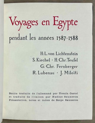 Voyages en Egypte pendant les années 1587-1588