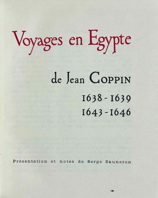 Voyages en Egypte de Jean Coppin. 1638-1639. 1643-1646.[newline]M9348-03.jpeg