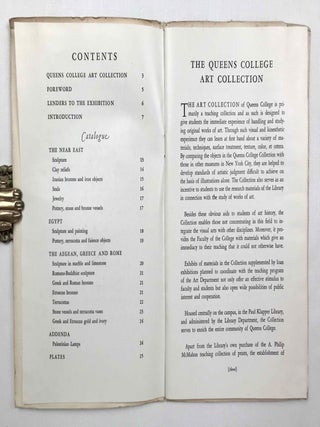 Man in the ancient world. An exhibition of pre-Christian objects from the regions of the Near East, Egypt, and the Mediterranean : February 10 - March 7, 1958, The Queens College Art Collection, Paul Klapper Library, Queens College, Flushing, New York.[newline]M9350-02.jpeg
